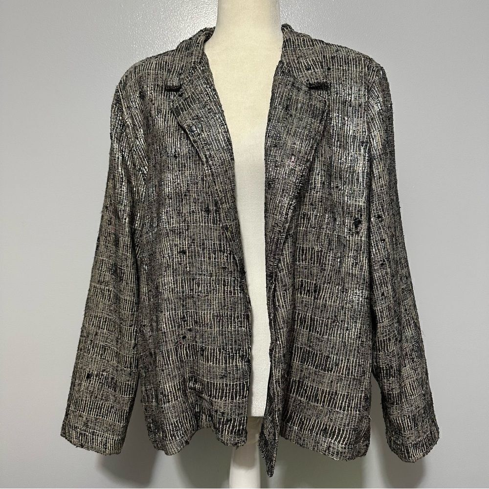 Vintage CHICO'S Silver Metallic Blazer Chico size 2 (L)